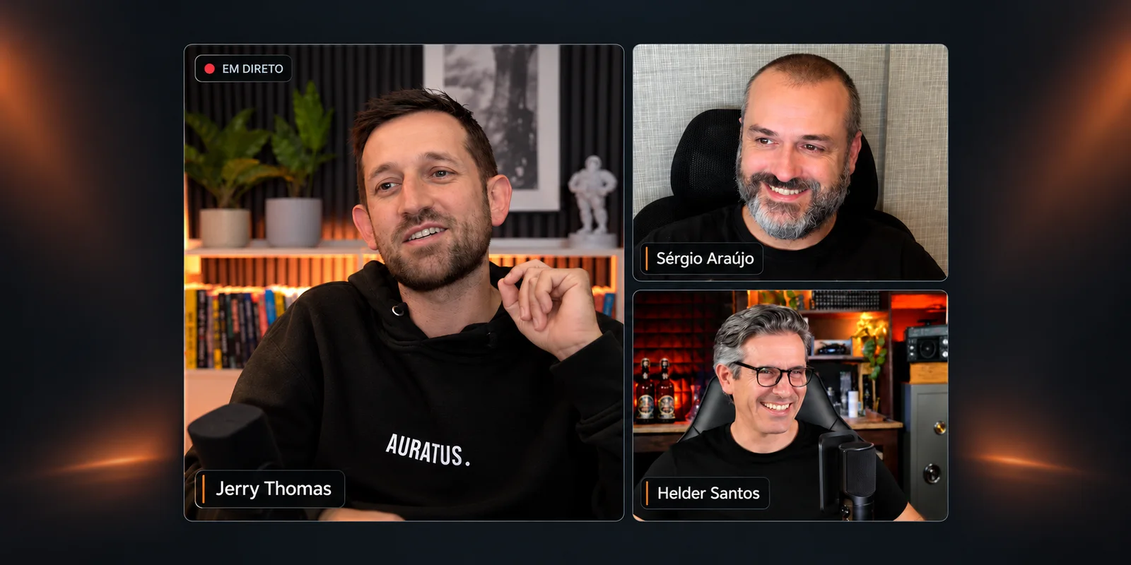 Jerry Thomas, da Auratus, em direto no Bar Aberto com Sérgio Araújo e Hélder Santos, d'O Gerente